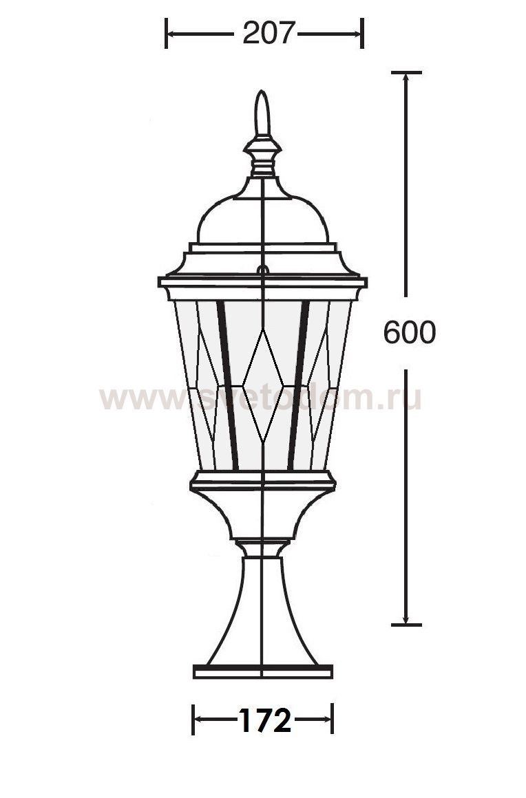 Светильник столб уличный Oasis Light 91404M Bl ромб: купить в Интернет ...